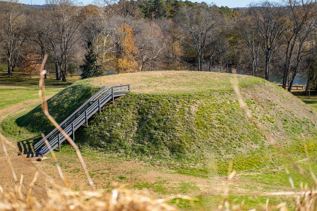 These are the Etowah Indian Mounds in Cartersville, GA