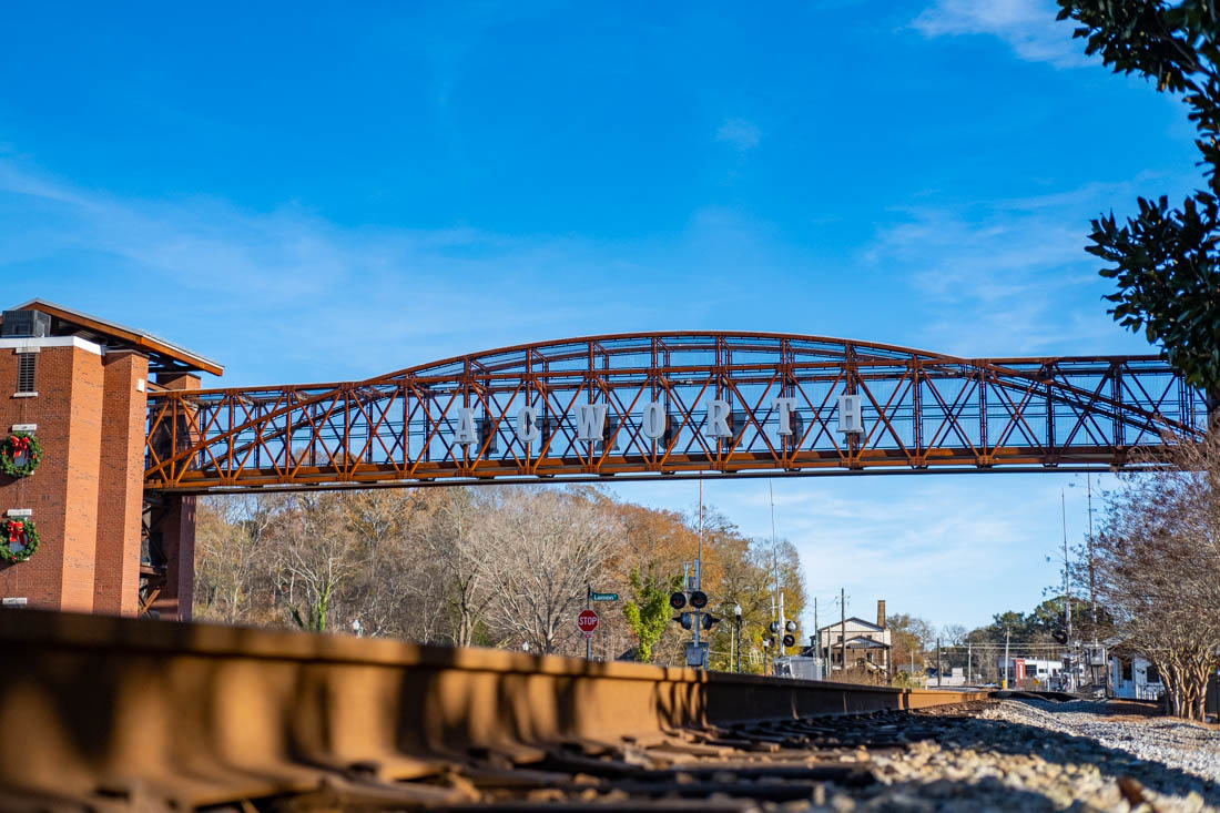 The railroad tracks in downtown Acworth, GA
