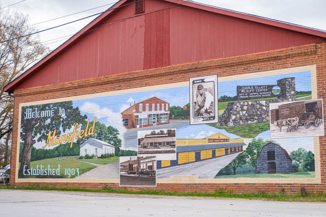 This beautiful mural is located in downtown Mansfield, GA
